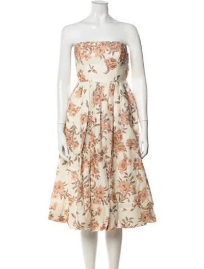 Pre-owned Cara Cara Linen Midi Length Dress W/ Tags In Multicolor