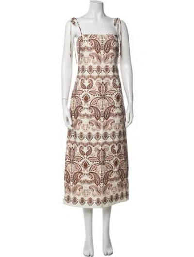 Pre-owned Cara Cara Linen Midi Length Dress W/ Tags In Multicolor