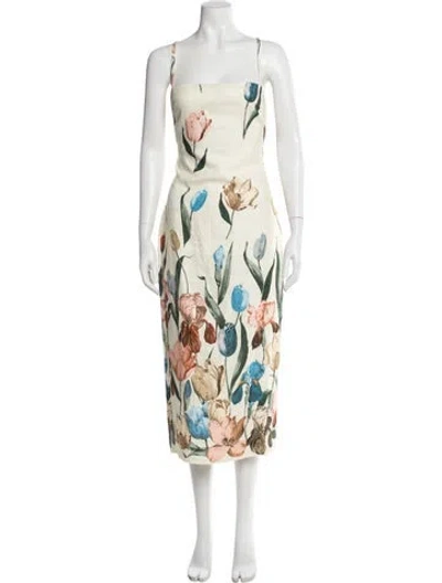 Pre-owned Cara Cara Linen Midi Length Dress W/ Tags In Neutral
