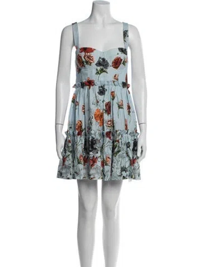 Pre-owned Cara Cara Linen Mini Dress In Blue