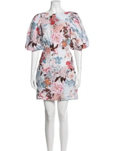 Pre-owned Cara Cara Linen Mini Dress In Blue