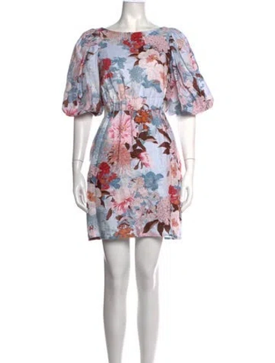 Pre-owned Cara Cara Linen Mini Dress In Blue