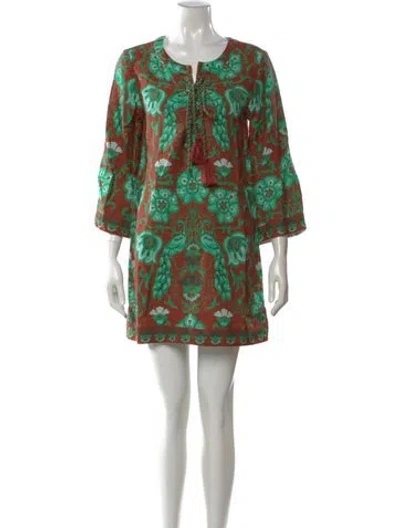 Pre-owned Cara Cara Linen Mini Dress In Brown