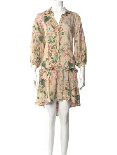 Pre-owned Cara Cara Linen Mini Dress In Neutral