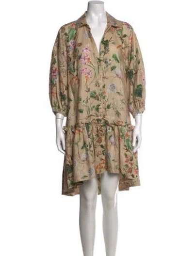 Pre-owned Cara Cara Linen Mini Dress In Neutrals
