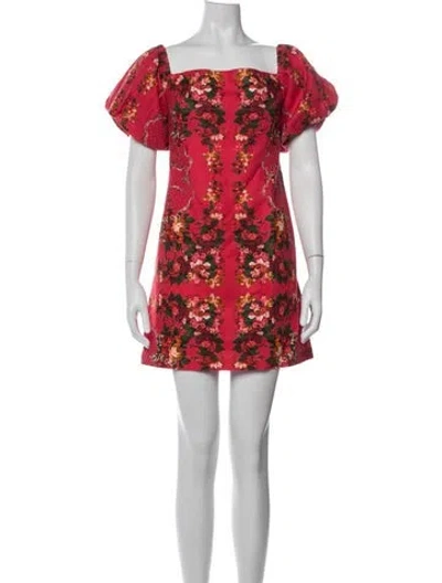 Pre-owned Cara Cara Linen Mini Dress In Red
