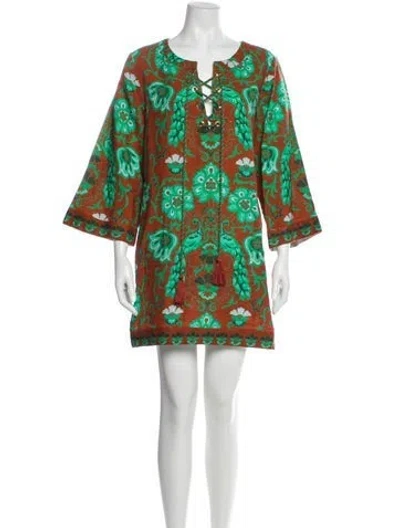 Pre-owned Cara Cara Linen Mini Dress W/ Tags In Green