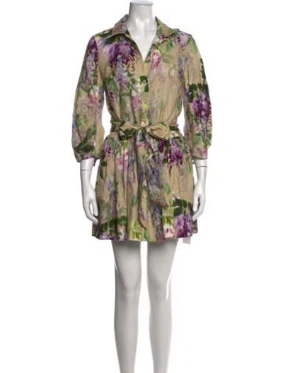 Pre-owned Cara Cara Linen Mini Dress W/ Tags In Neutral