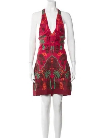 Pre-owned Cara Cara Linen Mini Dress W/ Tags In Red