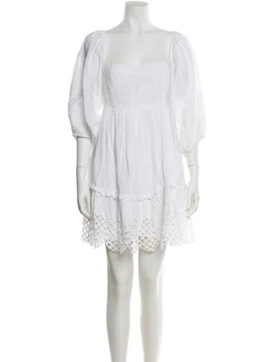 Pre-owned Cara Cara Linen Mini Dress In White
