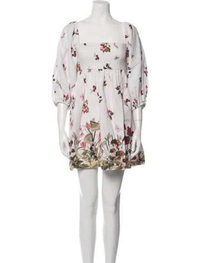 Pre-owned Cara Cara Linen Mini Dress In White
