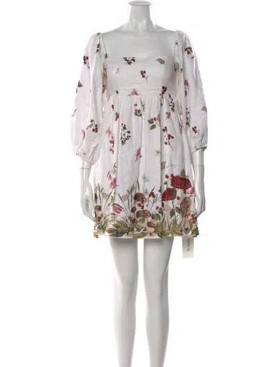 Pre-owned Cara Cara Linen Mini Dress In White