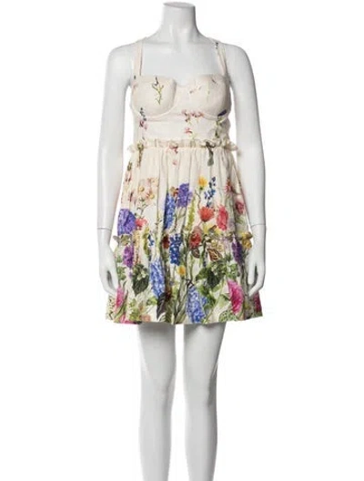 Pre-owned Cara Cara Linen Mini Dress In White