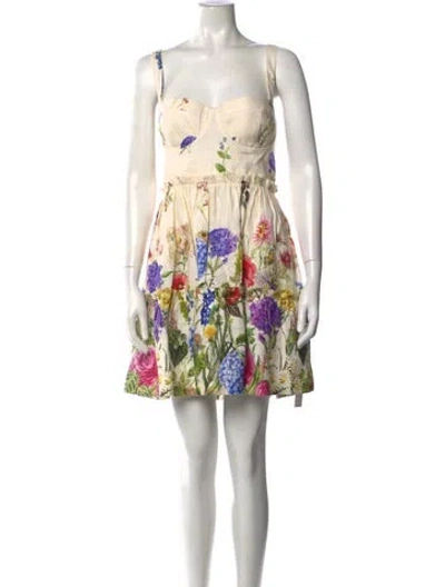 Pre-owned Cara Cara Linen Mini Dress In White