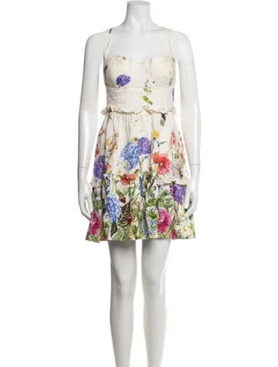 Pre-owned Cara Cara Linen Mini Dress In White