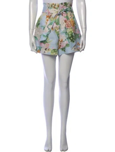 Pre-owned Cara Cara Linen Mini Shorts In Blue