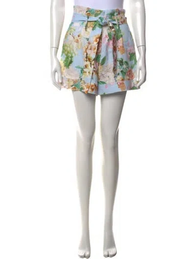 Pre-owned Cara Cara Linen Mini Shorts In Blue