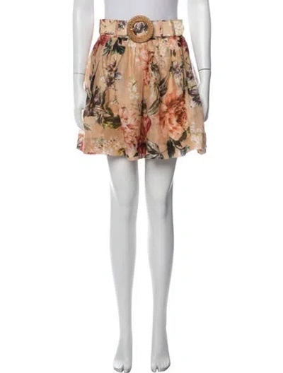 Pre-owned Cara Cara Linen Mini Skirt In Neutrals