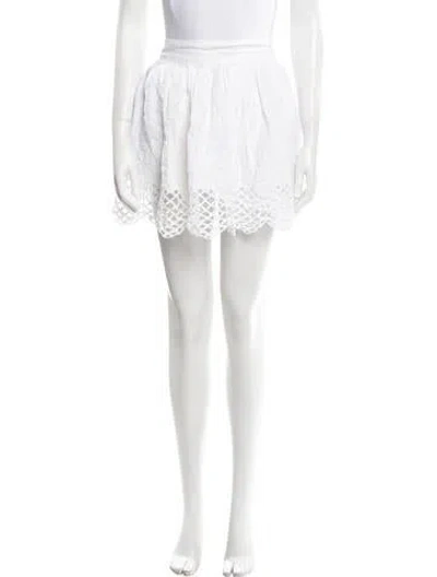 Pre-owned Cara Cara Linen Mini Skirt In White