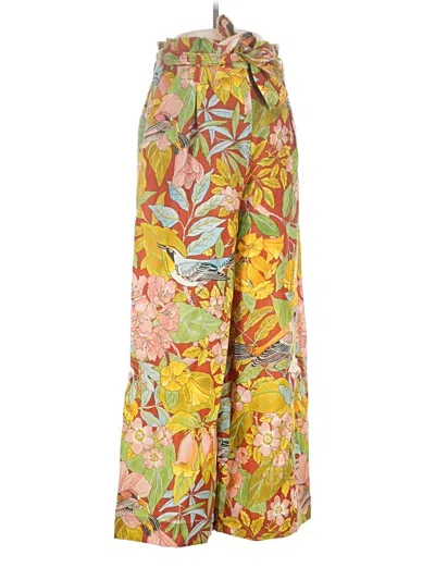 Pre-owned Cara Cara Linen Pants In Yellow