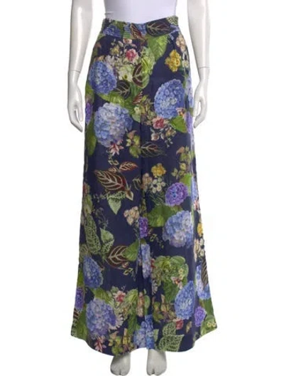 Pre-owned Cara Cara Linen Wide Leg Pants In Blue