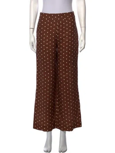 Pre-owned Cara Cara Linen Wide Leg Pants In Brown