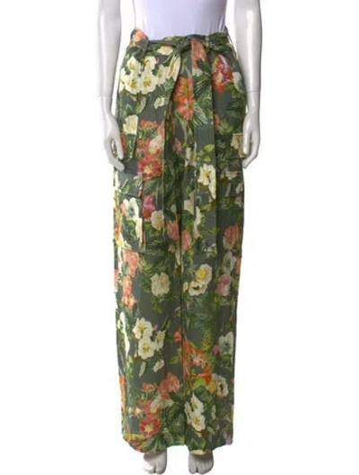 Pre-owned Cara Cara Linen Wide Leg Pants In Green