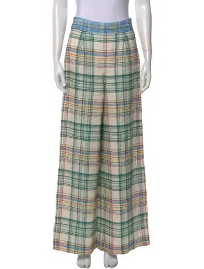 Pre-owned Cara Cara Linen Wide Leg Pants In Green