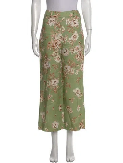 Pre-owned Cara Cara Linen Wide Leg Pants In Green