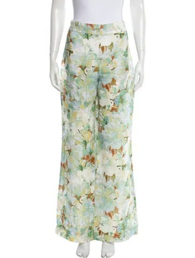 Pre-owned Cara Cara Linen Wide Leg Pants In Green