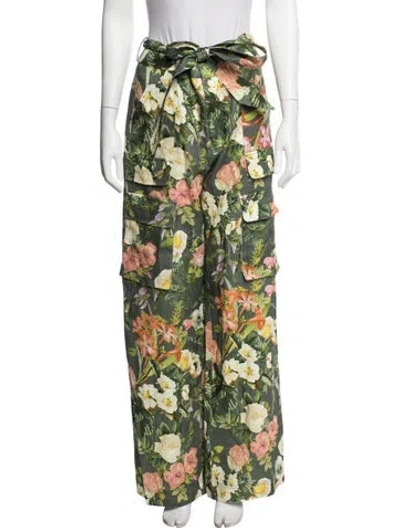 Pre-owned Cara Cara Linen Wide Leg Pants In Green