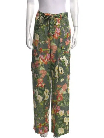 Pre-owned Cara Cara Linen Wide Leg Pants In Green