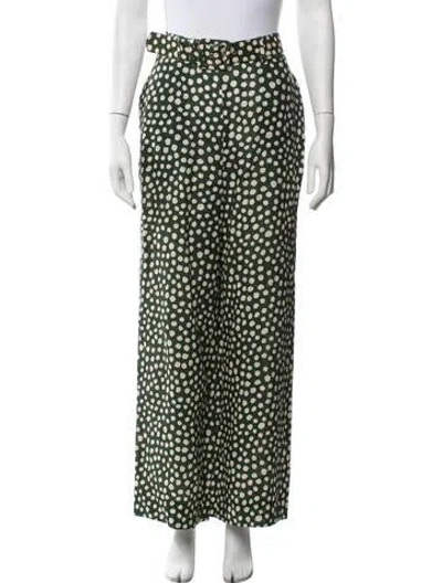 Pre-owned Cara Cara Linen Wide Leg Pants In Green