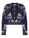 Cara Cara Livi Floral-pattern Cardigan In Blue