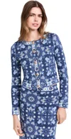 Cara Cara Livi Knit Jacket In Blue Rita Tile