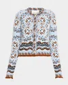 Cara Cara Livi Jacquard Wool-blend Jacket In Blue