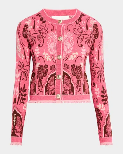 Cara Cara Livi Jacquard Wool-blend Jacket In Sanibel Isl Pink