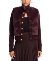 Cara Cara Logan Faux Fur Sweater Jacket In Brown