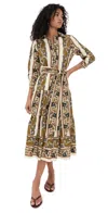 Cara Cara Lolita Paisley-print Tiered Midi Dress In Brown