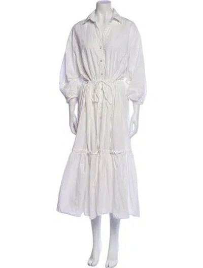 Pre-owned Cara Cara Long Dress In White
