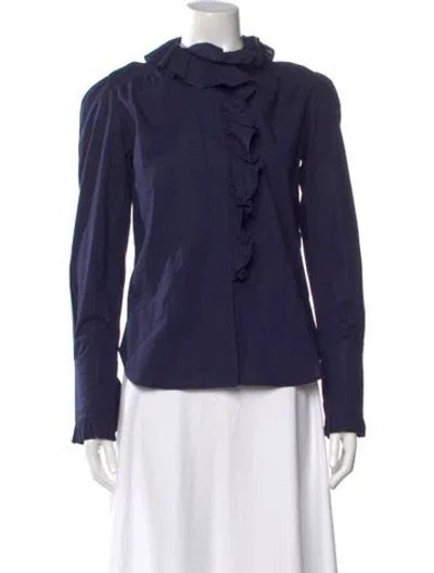 Pre-owned Cara Cara Long Sleeve Blouse In Blue