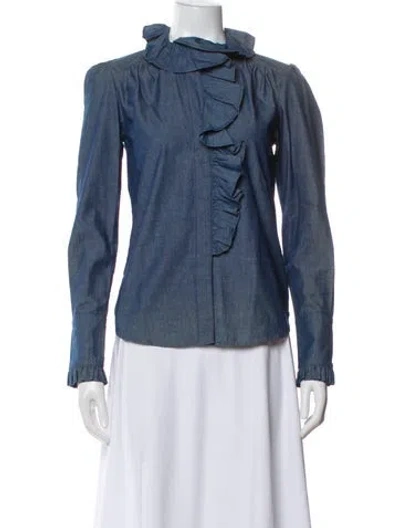 Pre-owned Cara Cara Long Sleeve Blouse In Gray