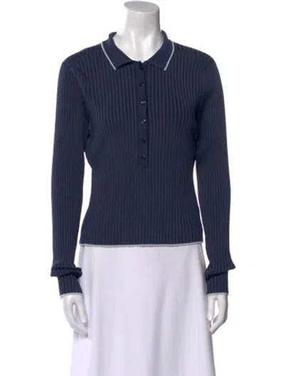 Pre-owned Cara Cara Long Sleeve Top In Blue