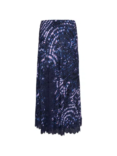 Cara Cara Lou Lace-trim Midi Skirt In Blue