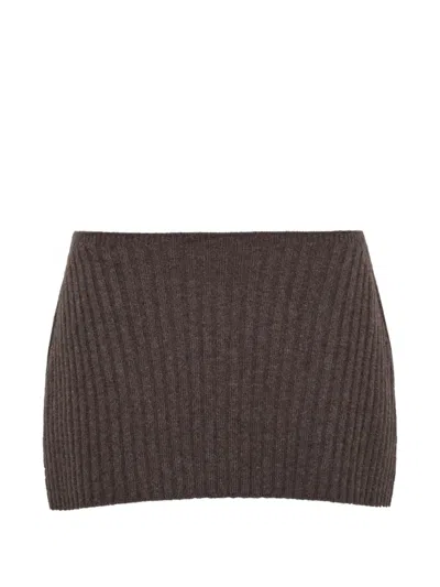 Cara Cara Lourdes Ribbed Top In Brown