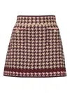 Cara Cara Lynne Houndstooth Pocket Skirt In Brown