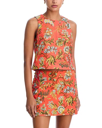 Cara Cara Mackenzie Floral Top In Orange