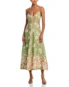 Cara Cara Mae Linen Midi Dress In Green