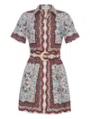 Cara Cara Malena Paisley-print Belted Mini Dress In Neutral