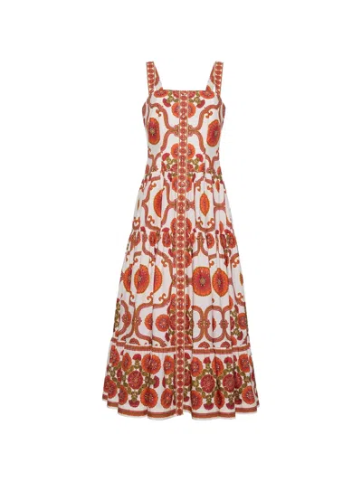Cara Cara Margarita Floral-print Tiered Midi Dress In Multi